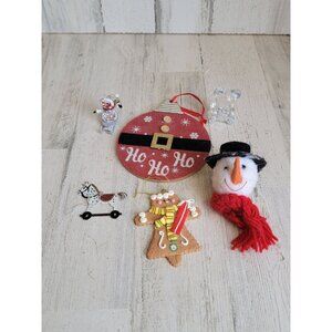 Variety snowman teddy bear gingerbread Santa ornament Xmas set